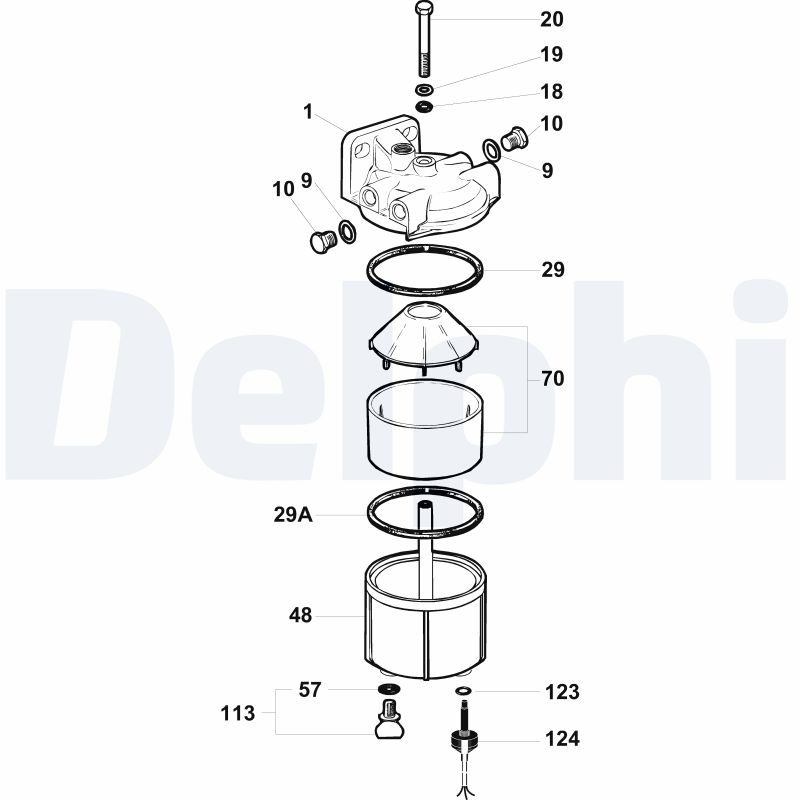 filtru combustibil 5836B250 DELPHI