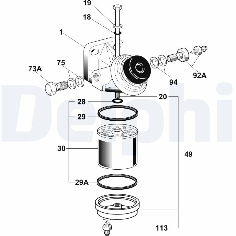 filtru combustibil 6260B610B DELPHI