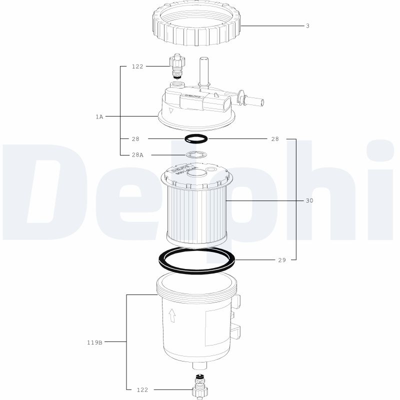 filtru combustibil 6350120 DELPHI