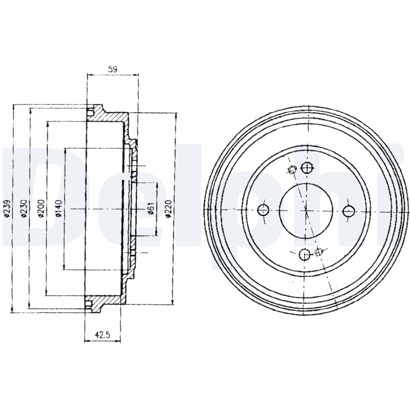 Tambur frana BF208 DELPHI