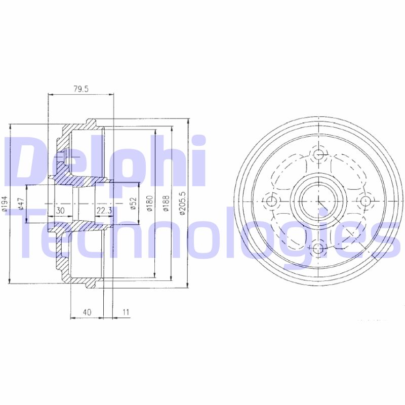 Tambur frana BF400 DELPHI