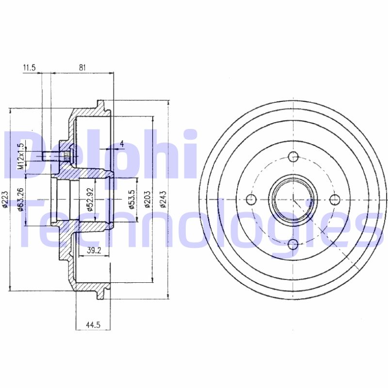 Tambur frana BF402 DELPHI