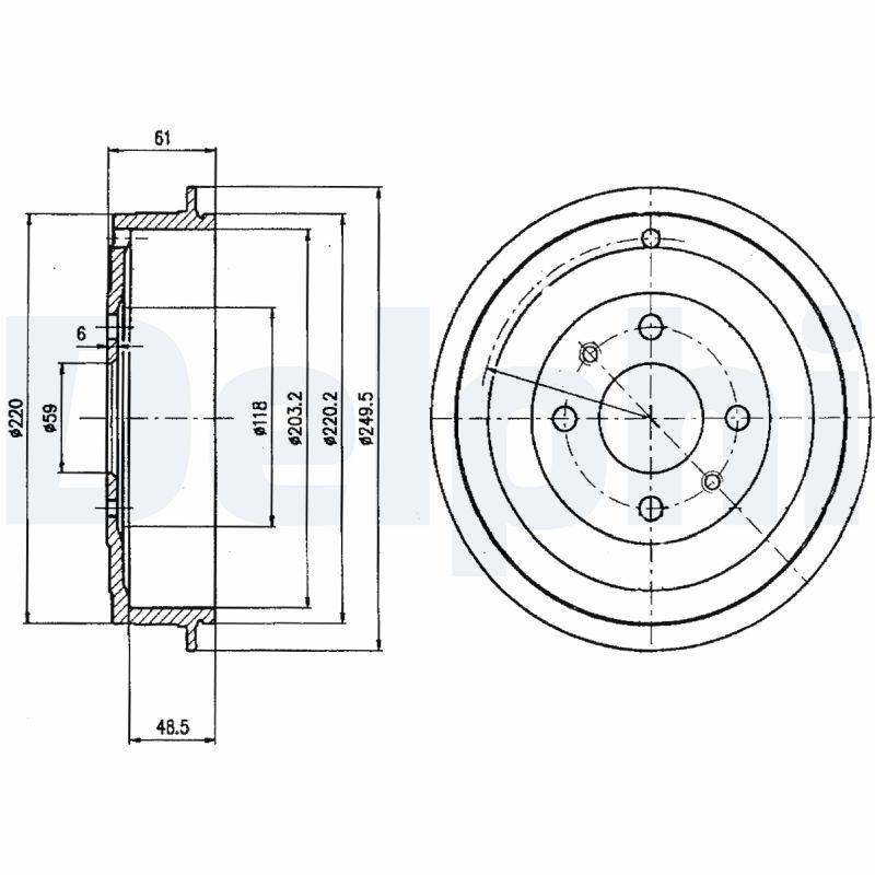 Tambur frana BF413 DELPHI