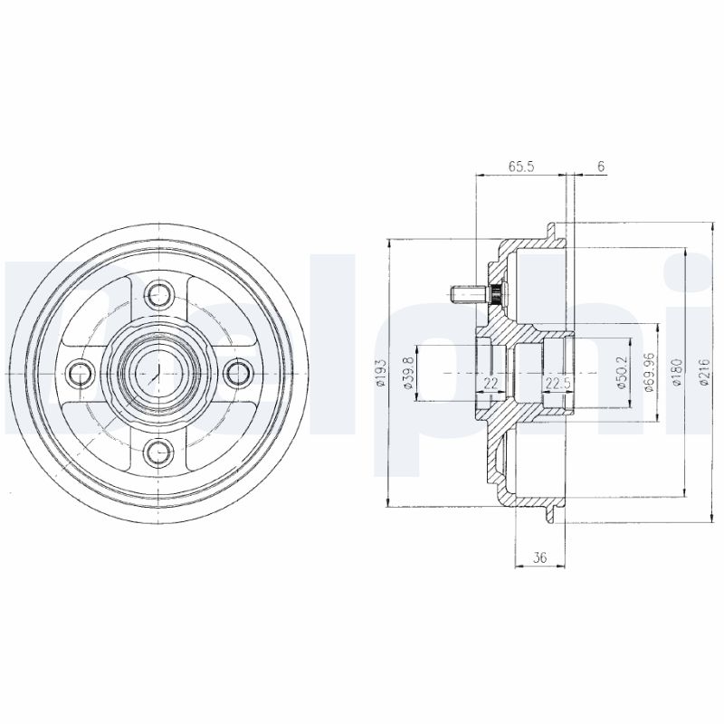 Tambur frana BF434 DELPHI