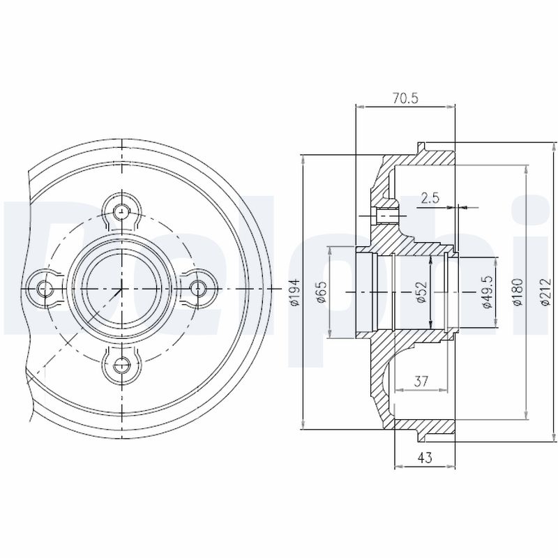 Tambur frana BFR190 DELPHI