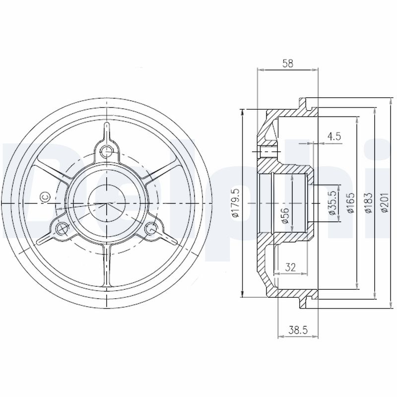 Tambur frana BFR267 DELPHI