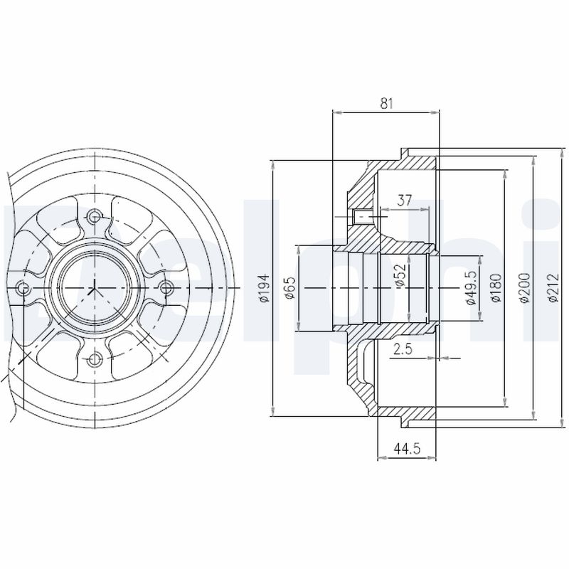 Tambur frana BFR282 DELPHI