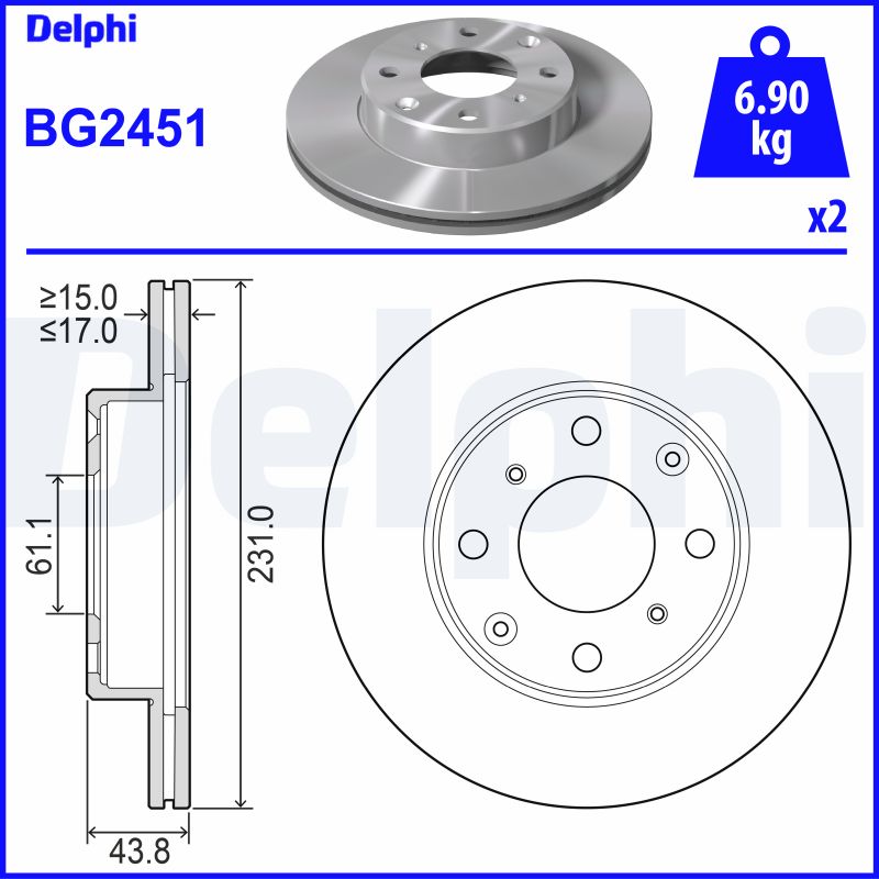 Disc frana BG2451 DELPHI