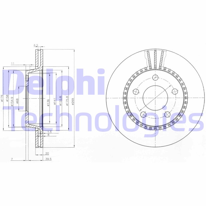 Disc frana BG2519 DELPHI