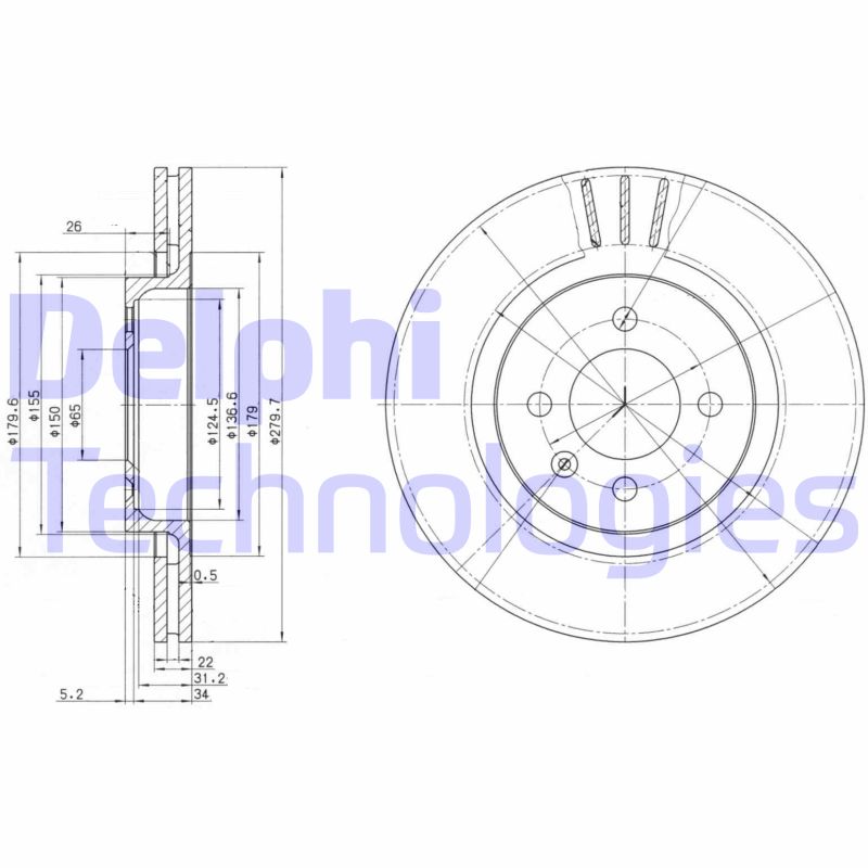 Disc frana BG2712 DELPHI