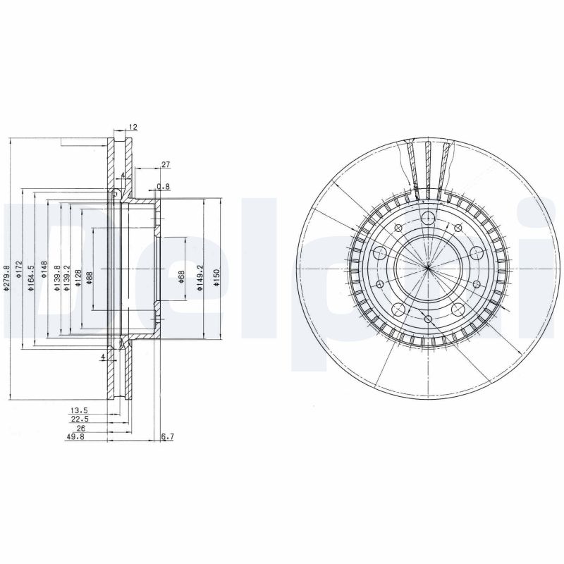 Disc frana BG2719 DELPHI