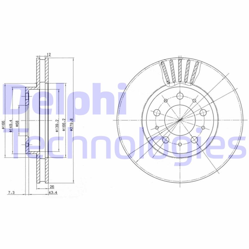 Disc frana BG2841 DELPHI