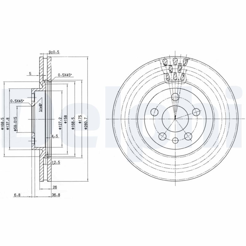 Disc frana BG2844 DELPHI