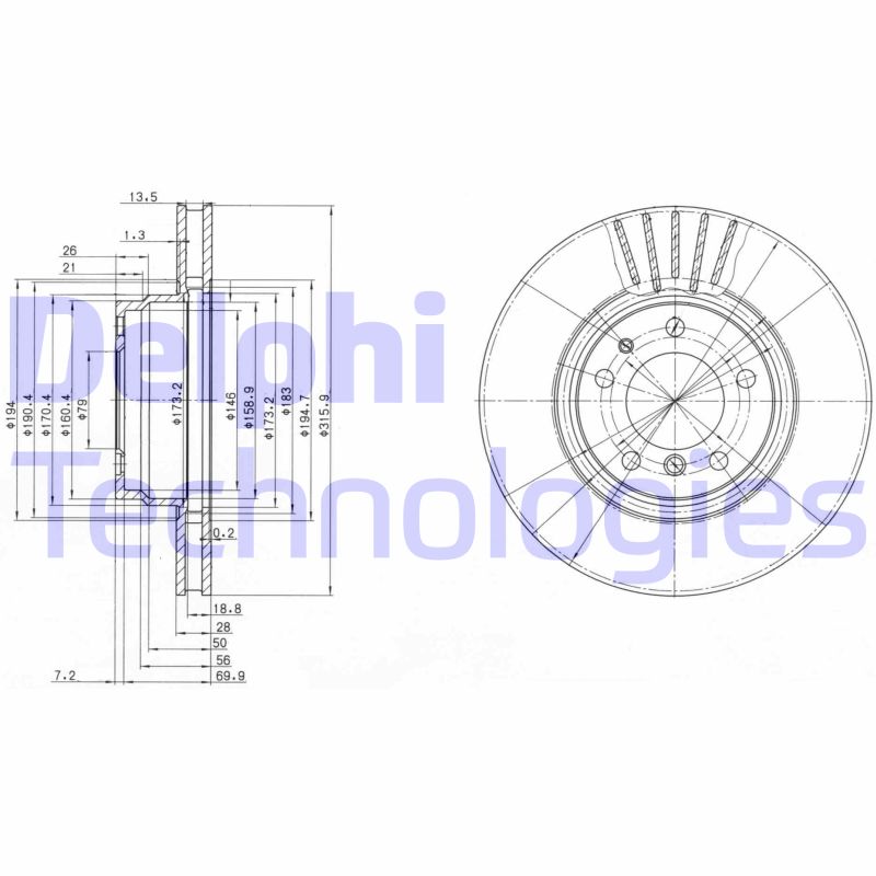 Disc frana BG3039 DELPHI