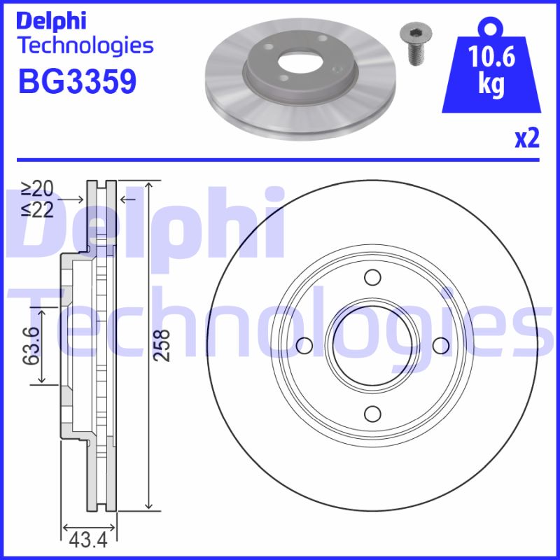 Disc frana BG3359 DELPHI