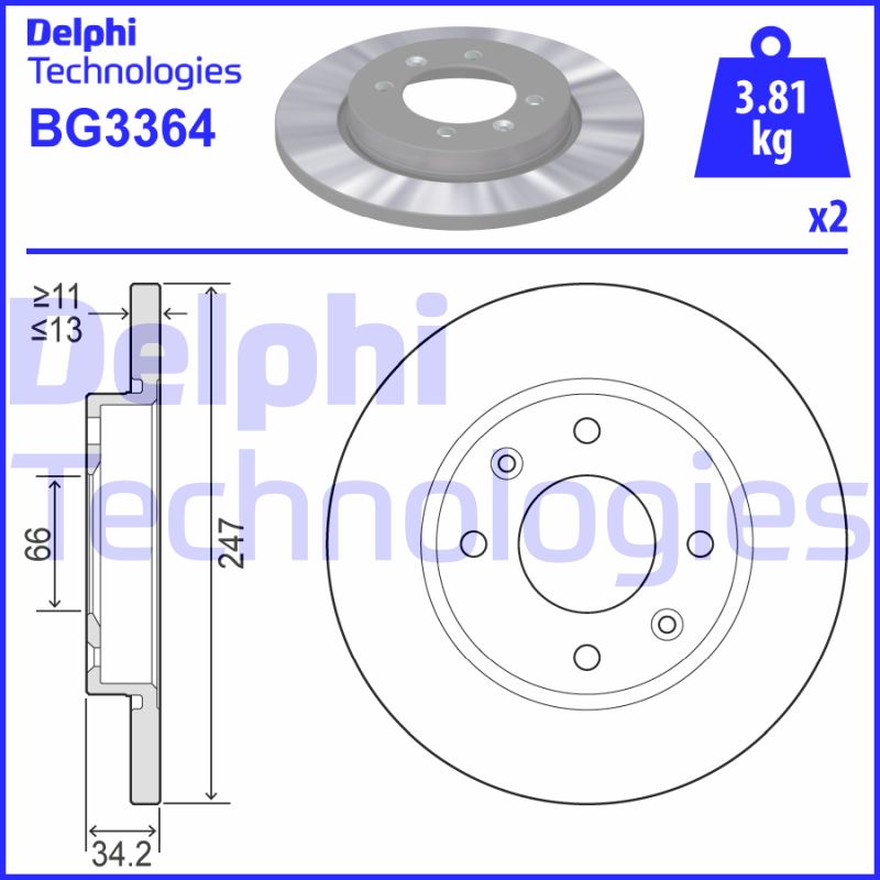 Disc frana BG3364 DELPHI