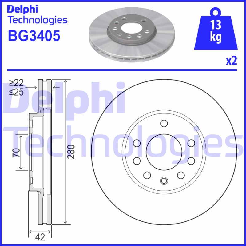 Disc frana BG3405 DELPHI