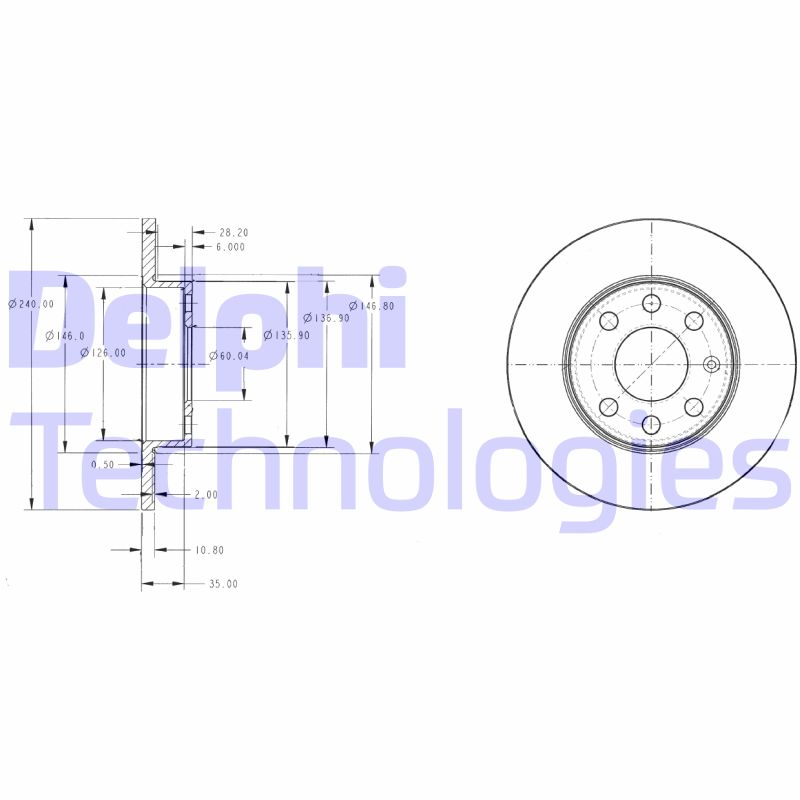 Disc frana BG3567 DELPHI