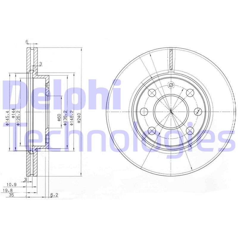 Disc frana BG3568 DELPHI