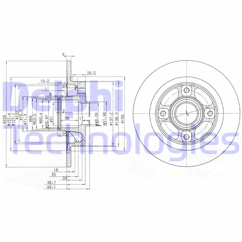 Disc frana BG3570 DELPHI