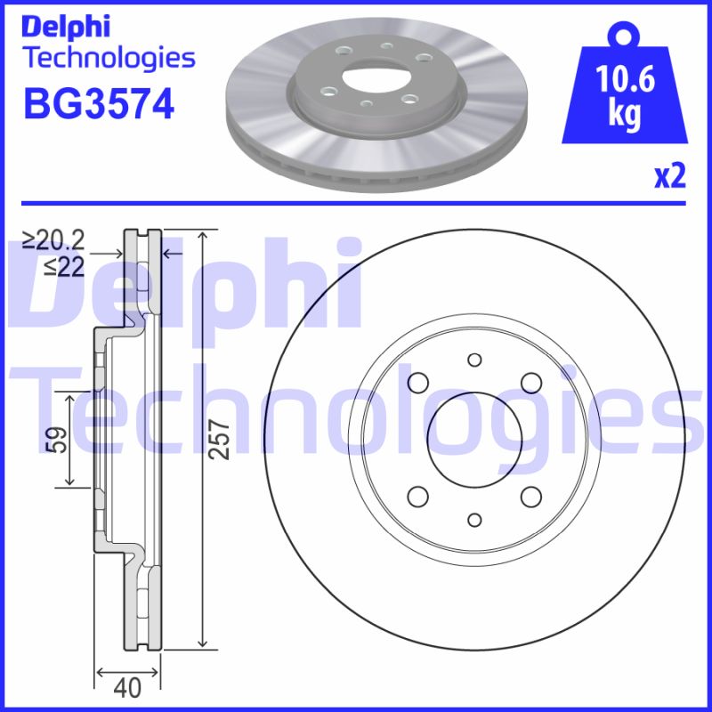 Disc frana BG3574 DELPHI