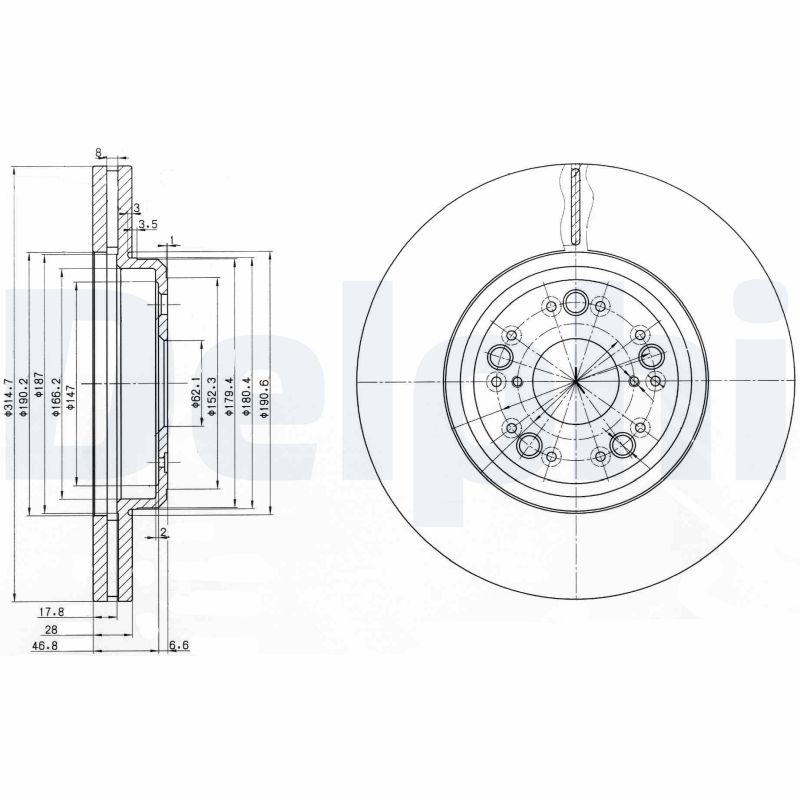 Disc frana BG3616 DELPHI