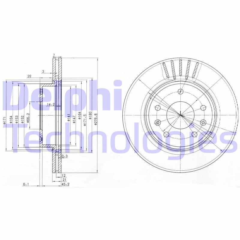 Disc frana BG3702C DELPHI