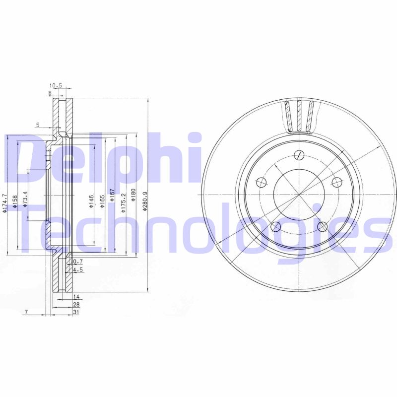 Disc frana BG3715 DELPHI