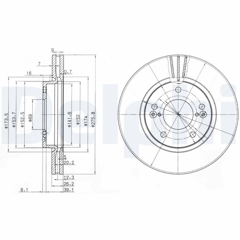 Disc frana BG3721 DELPHI
