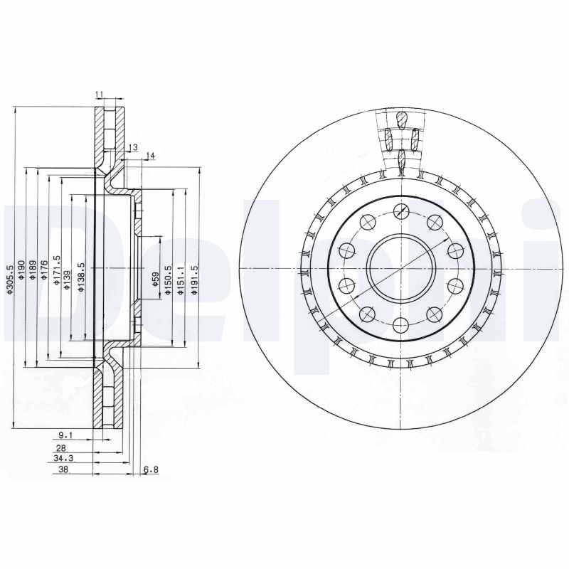 Disc frana BG3723 DELPHI
