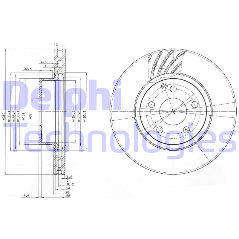 Disc frana BG3756 DELPHI