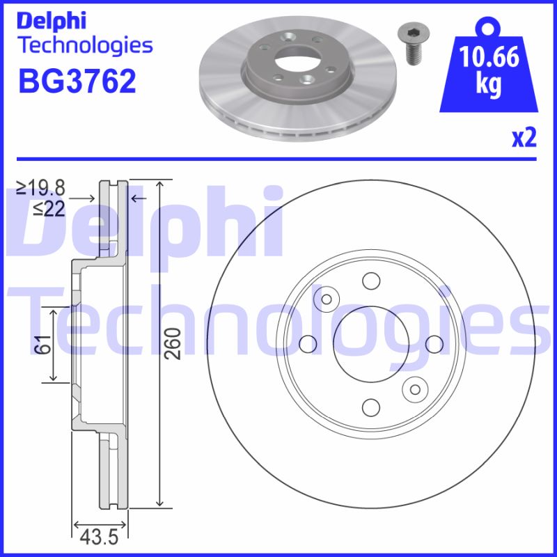 Disc frana BG3762 DELPHI