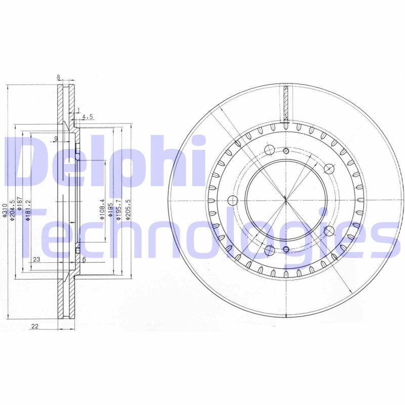 Disc frana BG3821 DELPHI