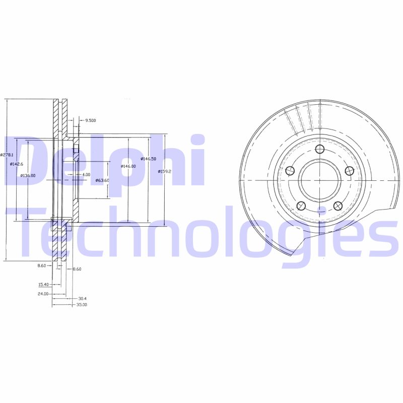 Disc frana BG3826 DELPHI