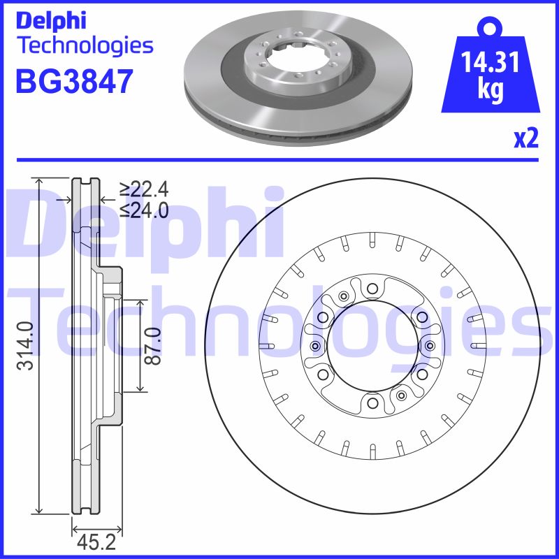 Disc frana BG3847 DELPHI