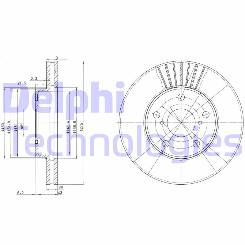 Disc frana BG3856 DELPHI