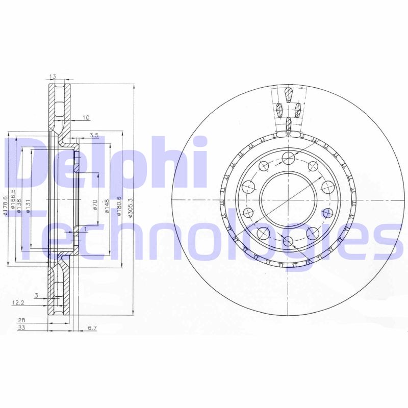 Disc frana BG3951 DELPHI