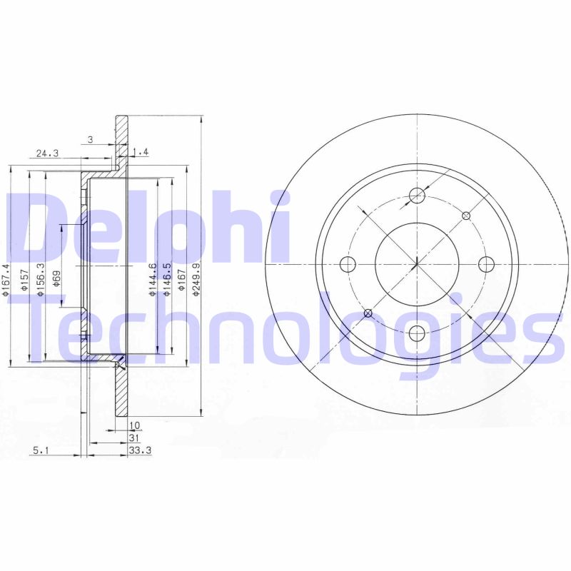 Disc frana BG3971 DELPHI