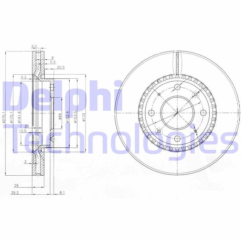 Disc frana BG4016 DELPHI