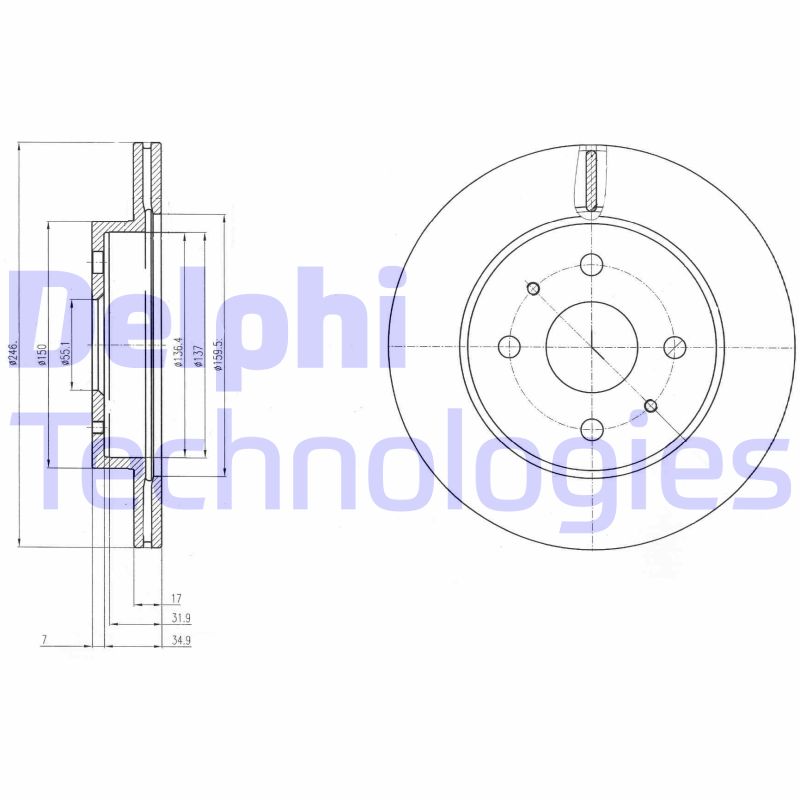 Disc frana BG4128 DELPHI