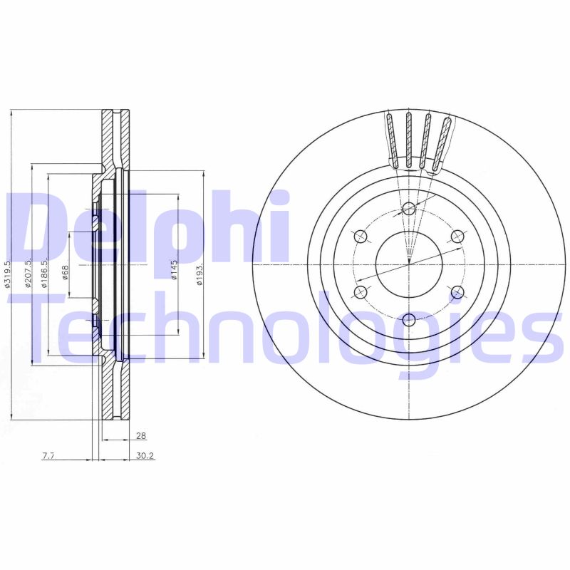 Disc frana BG4176C DELPHI