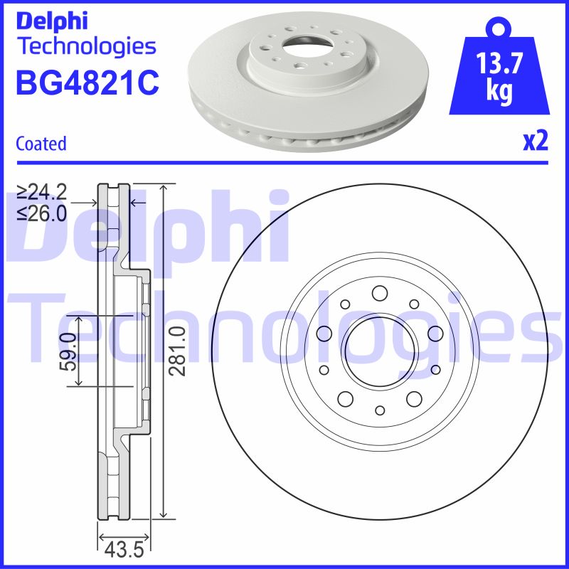 Disc frana BG4821C DELPHI