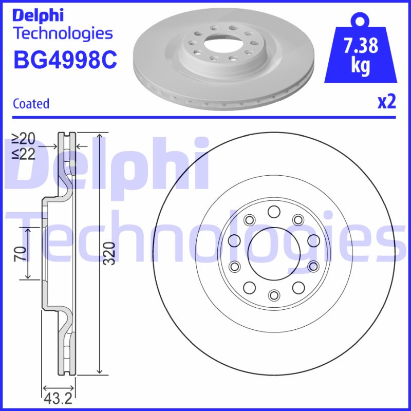 Disc frana BG4998C DELPHI