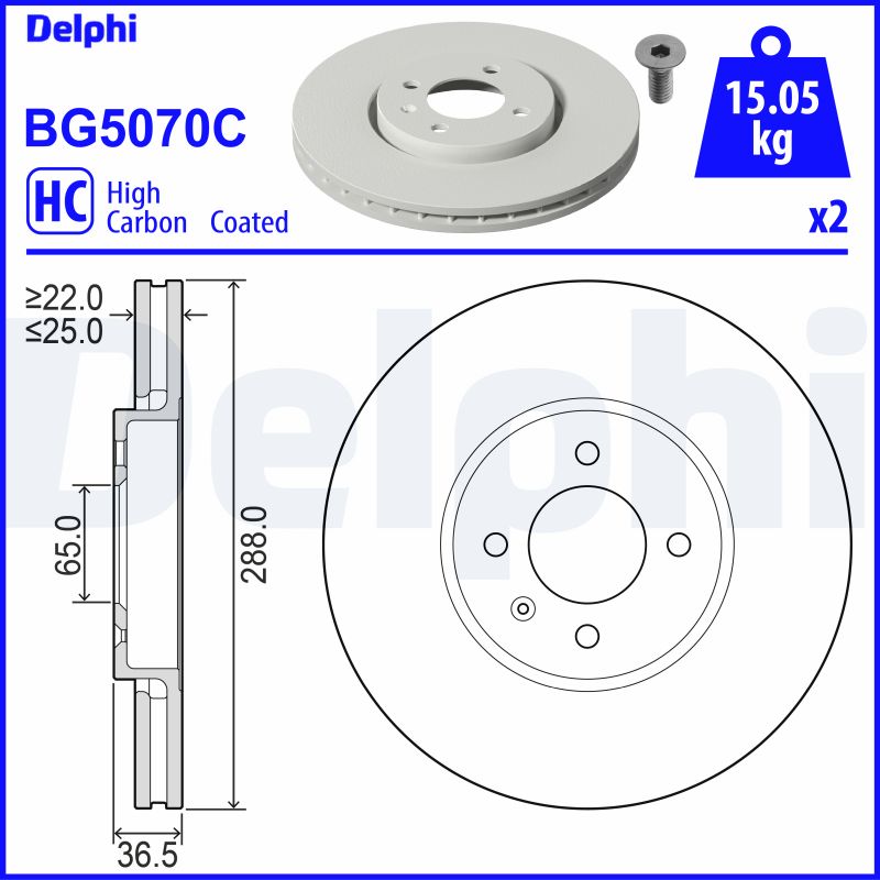 Disc frana BG5070C DELPHI