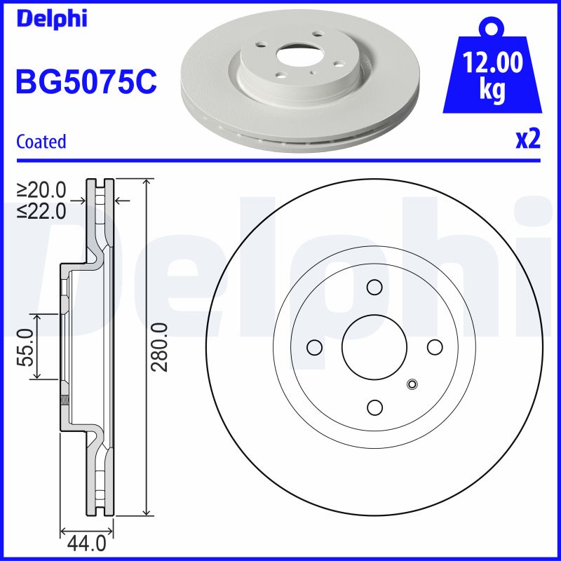 Disc frana BG5075C DELPHI