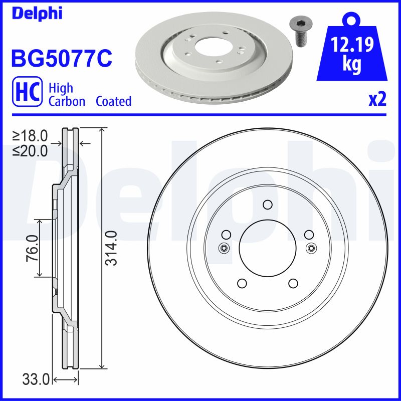 Disc frana BG5077C DELPHI