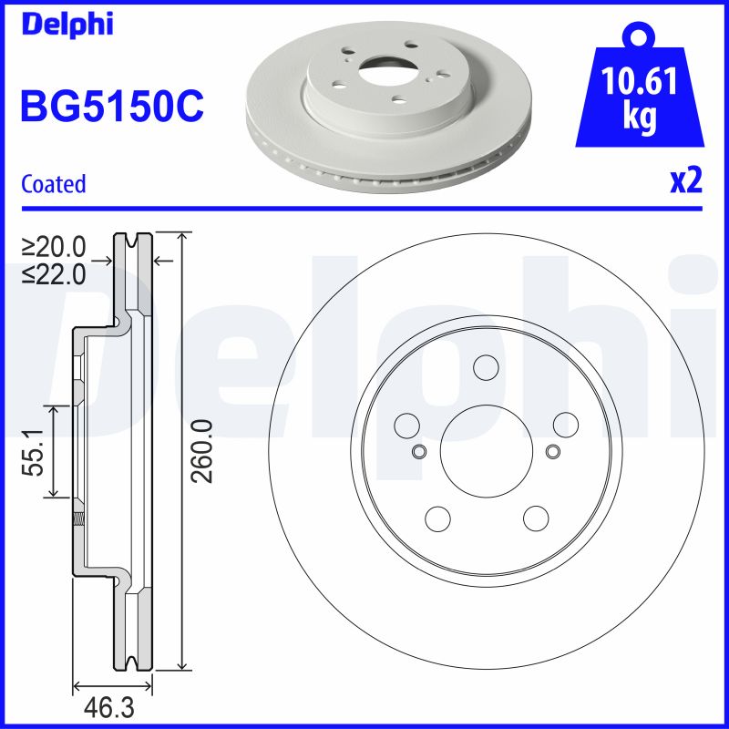 Disc frana BG5150C DELPHI