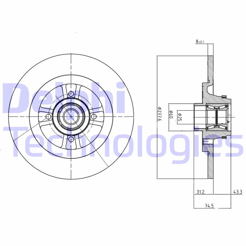 Disc frana BG9025RS DELPHI