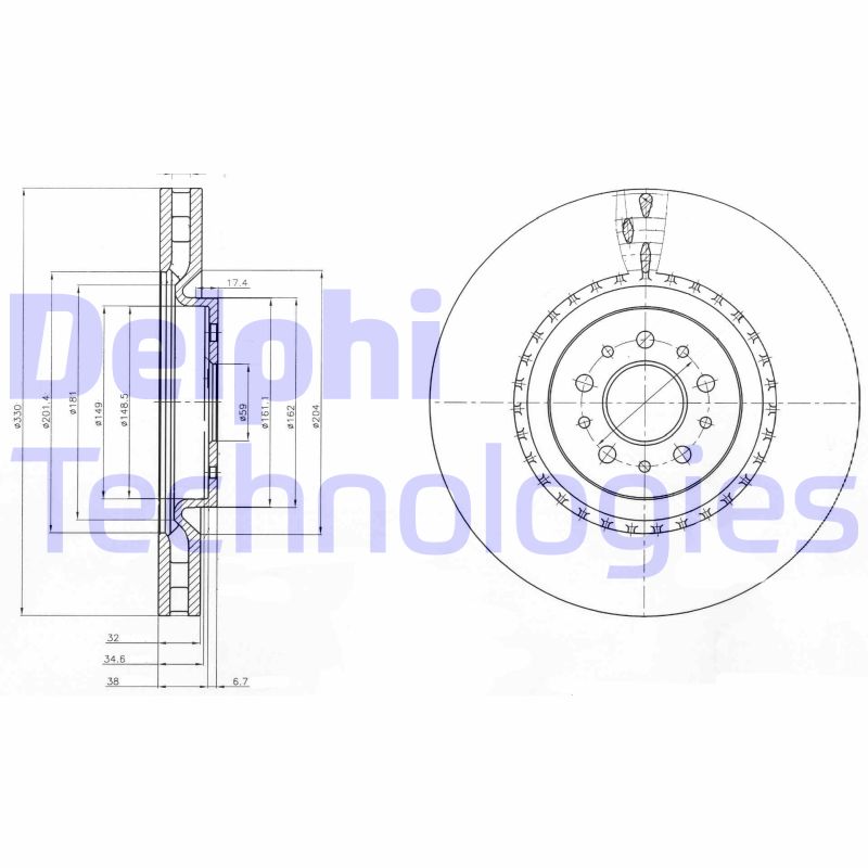 Disc frana BG9843 DELPHI