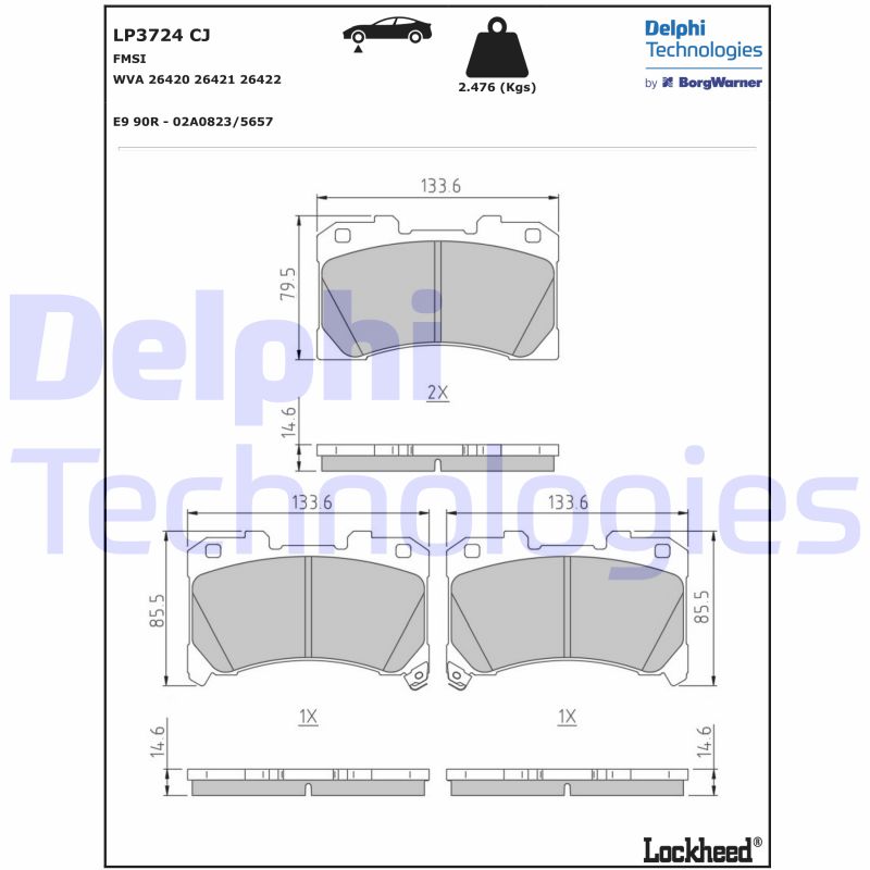 Set placute frana,frana disc LP3724 DELPHI